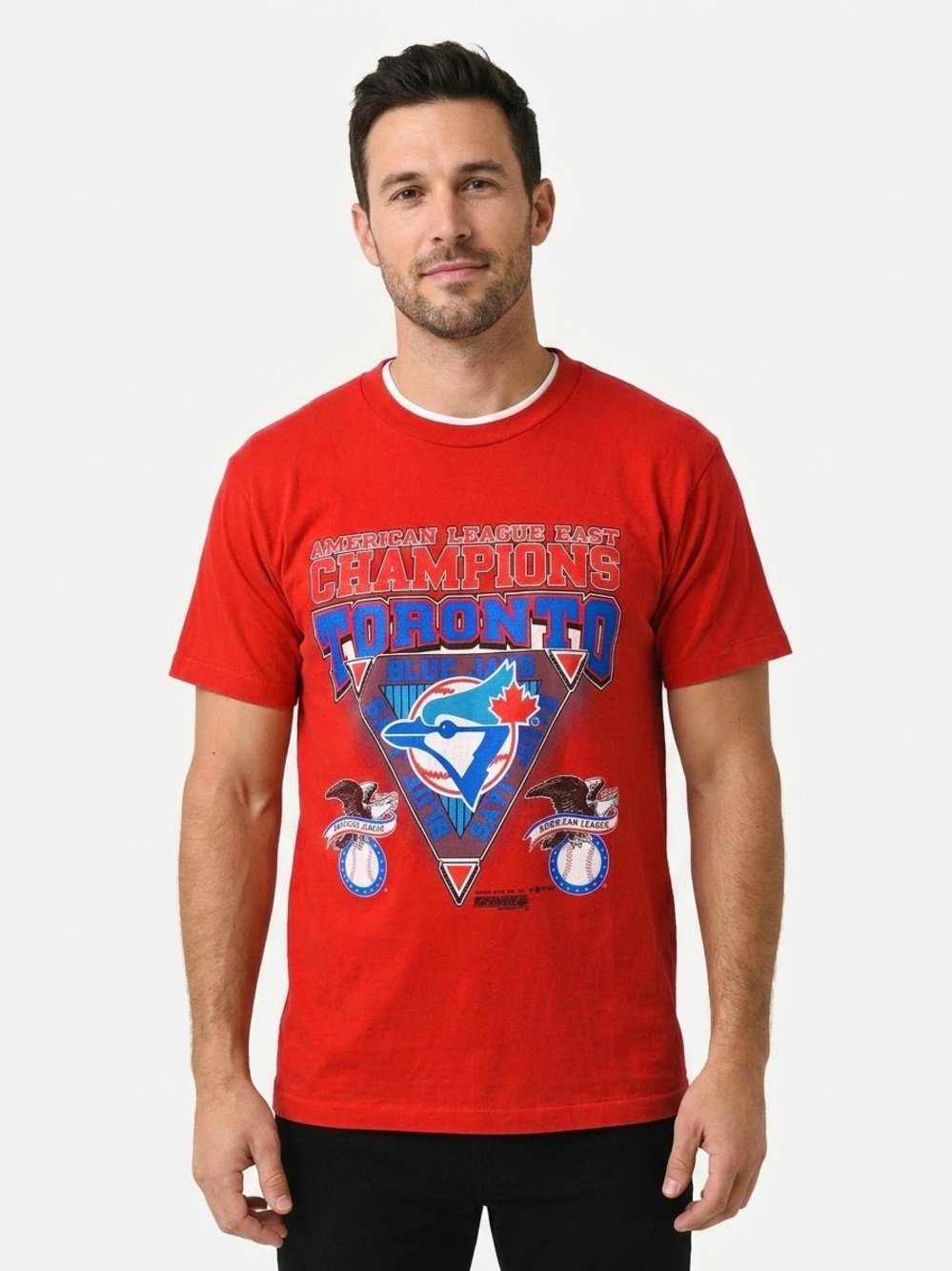 Vintage Toronto Blue Jays Champions T-Shirt 1992 American League Single Stitched